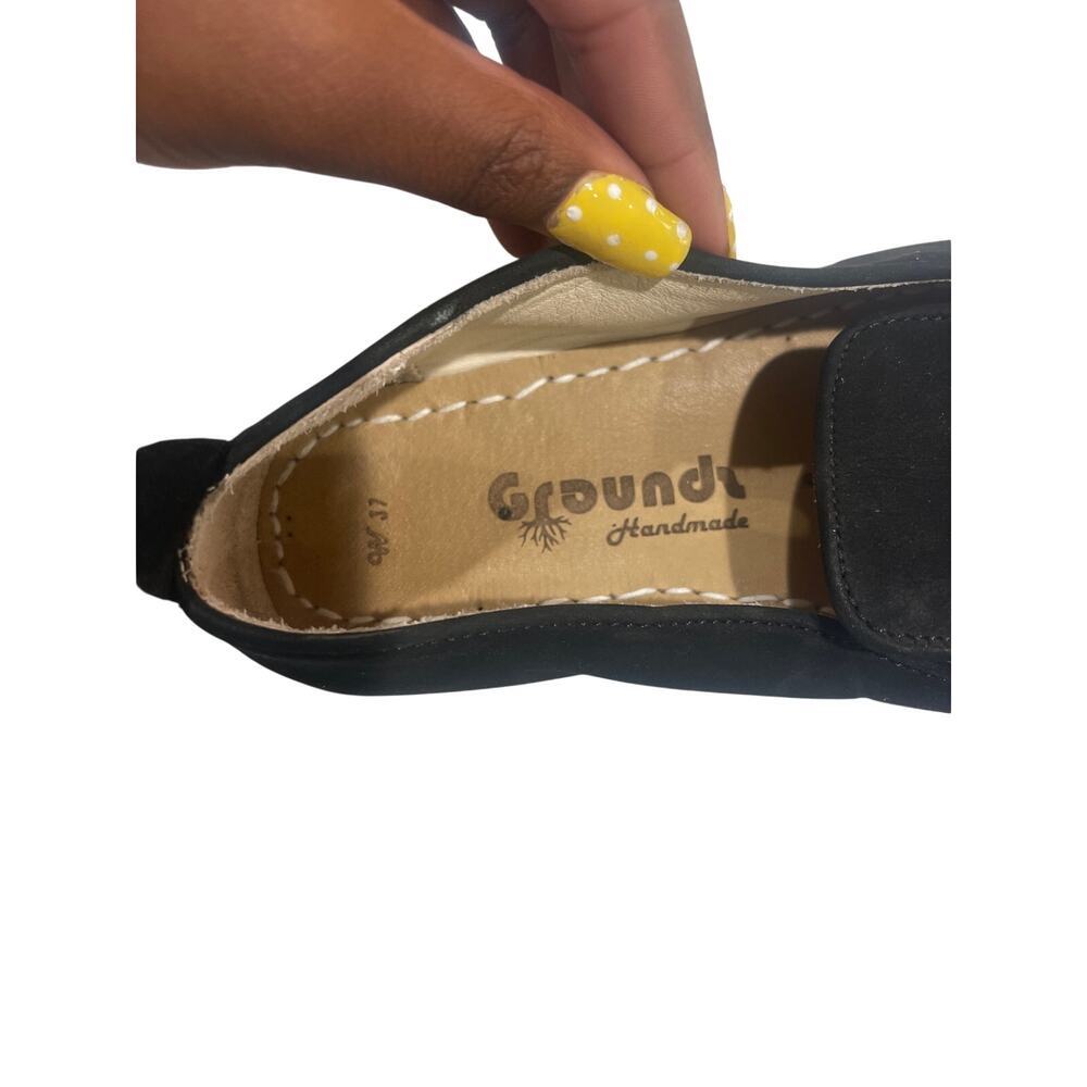 Groundz Handmade Black Leather Slip-On Loafers – Minimalist Flats size 37 euro - Picture 4 of 5
